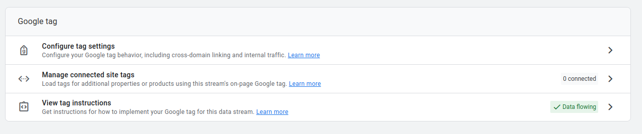 Configure tag settings options in GA4