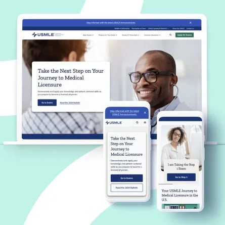 USMLE as seen on desktop and mobile redesigned landing pages