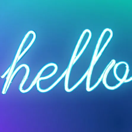 hello - a neon sign